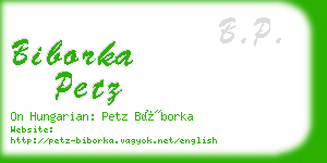 biborka petz business card